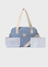 Bolso Pañalera Acolchado Osos Azul